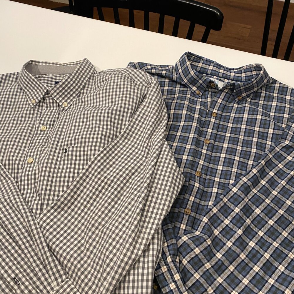 2 Men's long sleeved button down shirts XXL